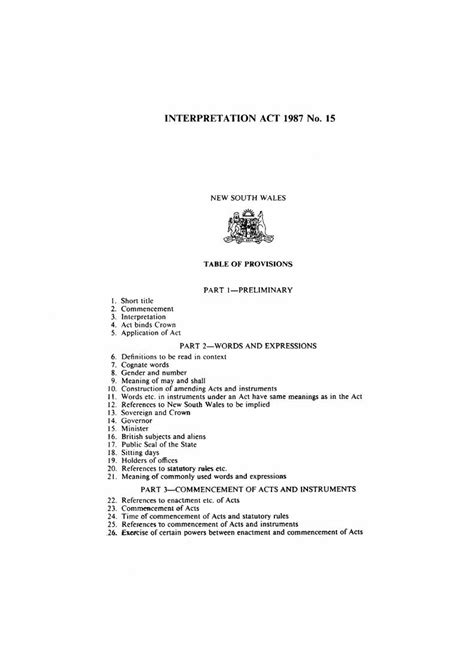 Interpretation Act 1987 No 15 .